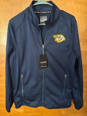 Fanatics Navy Full-Zip Authentic Pro Jacket with Team Patch